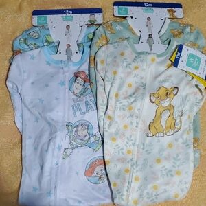 The Lion King And Toy Story Footed Sleeper Onesie Outfit Pack